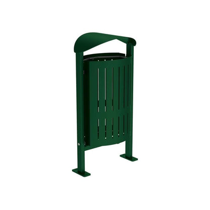 Cityscape Direct Silaos Litter Bin (Steel) Green (RAL 6005) / Base Plates