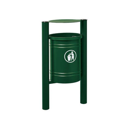 Cityscape Direct Province Litter Bin Green (RAL 6005) / Brushed Steel