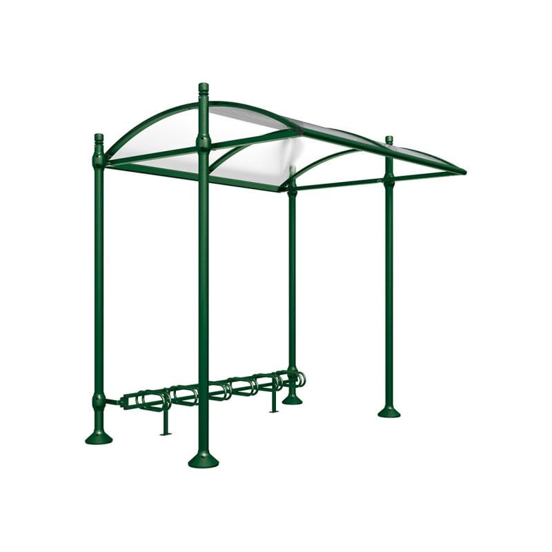 Cityscape Direct Province Bicycle Shelter Green (RAL 6005) / City / No Cladding