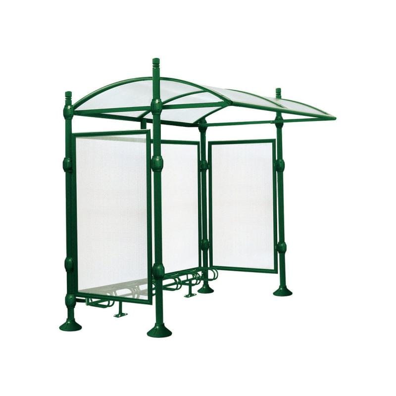 Cityscape Direct Province Bicycle Shelter Green (RAL 6005) / City / With Cladding