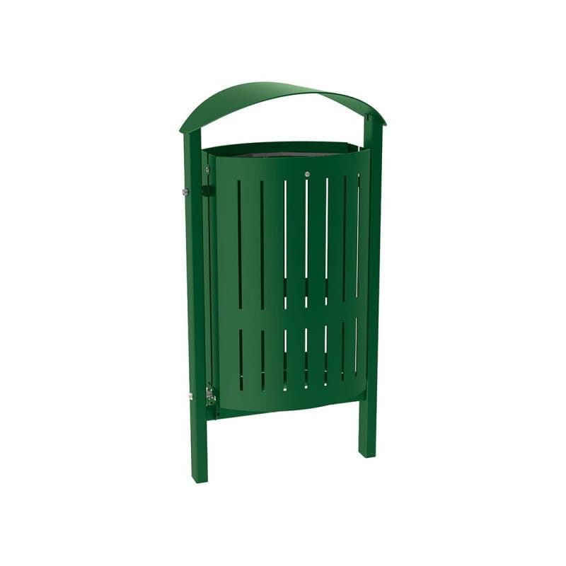 Cityscape Direct Silaos Litter Bin (Steel) Green (RAL 6005) / Concreted