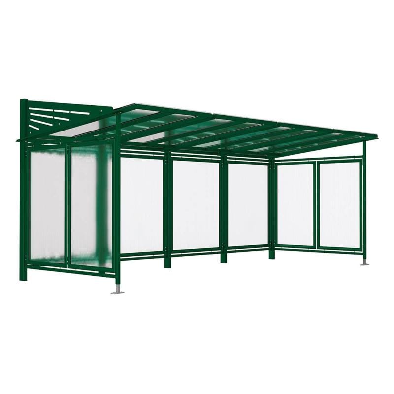 Cityscape Direct Conviviale Bicycle Shelter Green (RAL 6005) / Extended Unit (Full Cladding)
