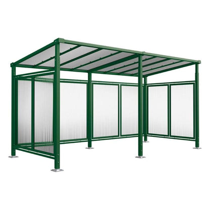 Cityscape Direct Milan Bicycle Shelter Green (RAL 6005) / Extended Unit (Full Cladding)