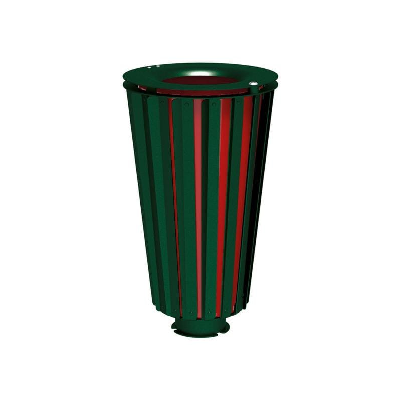 Cityscape Direct Lofoten Litter Bin (Steel) Green (RAL 6005) / Galvanised and Painted Bucket (to match frame)