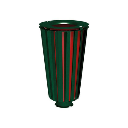 Cityscape Direct Lofoten Litter Bin (Steel) Green (RAL 6005) / Galvanised and Painted Bucket (to match frame)