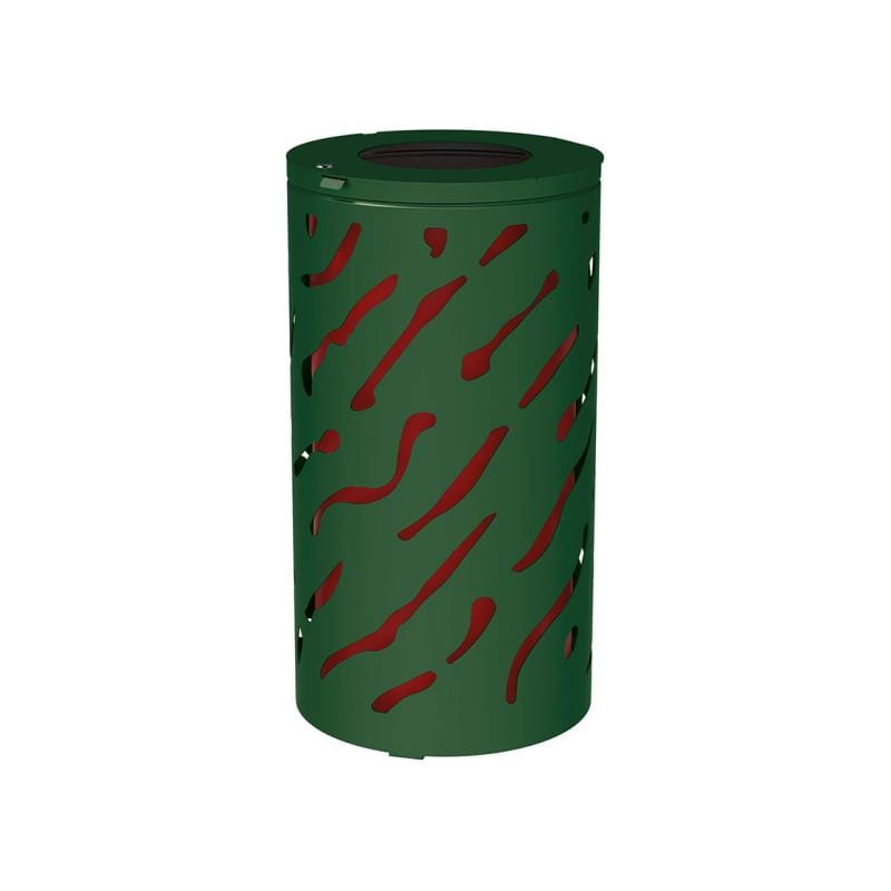 Cityscape Direct Venice Litter Bin Green (RAL 6005) / Galvanised and Painted Bucket (to match frame)
