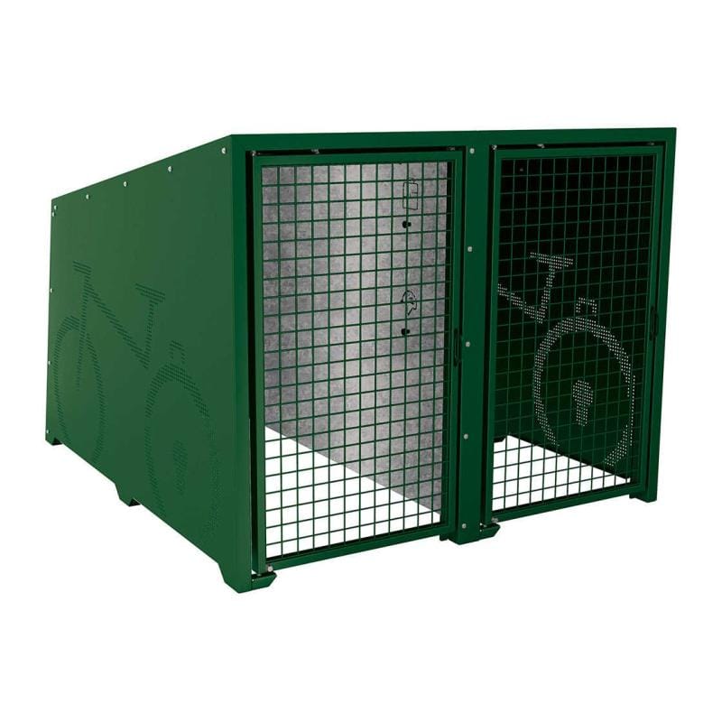 Cityscape Direct Berlin Bicycle Shelter Green (RAL 6005) / Galvanised and Painted (to match steel casing) / Not Required