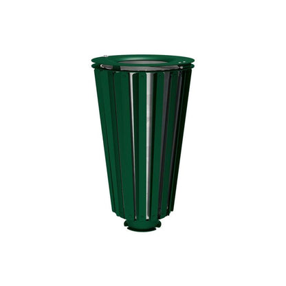 Cityscape Direct Lofoten Litter Bin (Steel) Green (RAL 6005) / Galvanised Bucket (Unpainted)