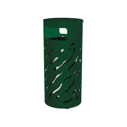 Cityscape Direct Venice Litter Bin (with Cover) Green (RAL 6005) / Galvanised Bucket (Unpainted)