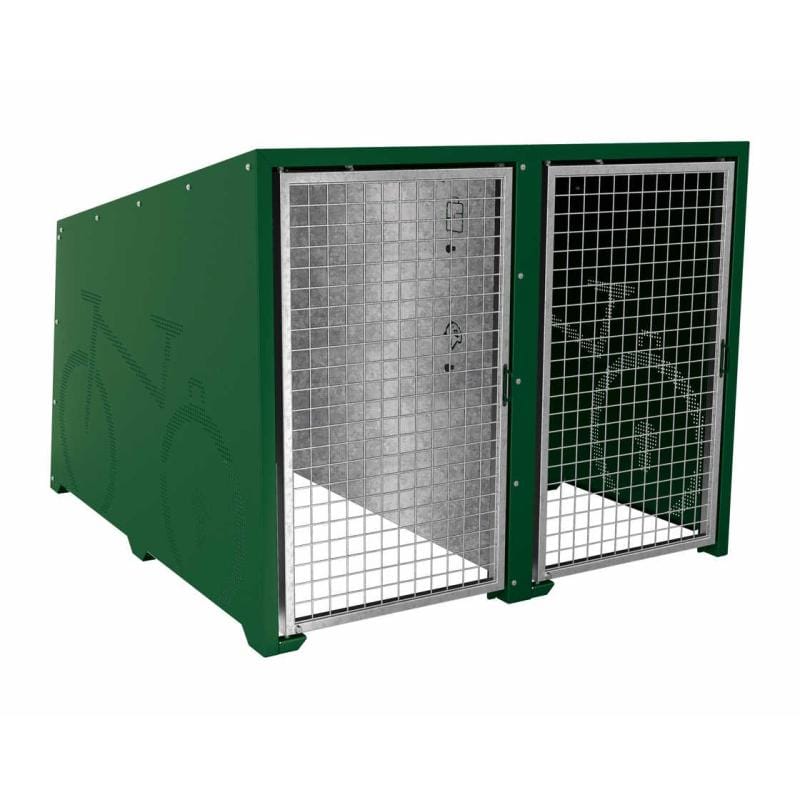Cityscape Direct Berlin Bicycle Shelter Green (RAL 6005) / Galvanised Only / Not Required