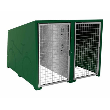 Cityscape Direct Berlin Bicycle Shelter Green (RAL 6005) / Galvanised Only / Not Required