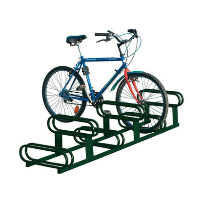 Cityscape Direct High-Low Bicycle Rack Green (RAL 6005)