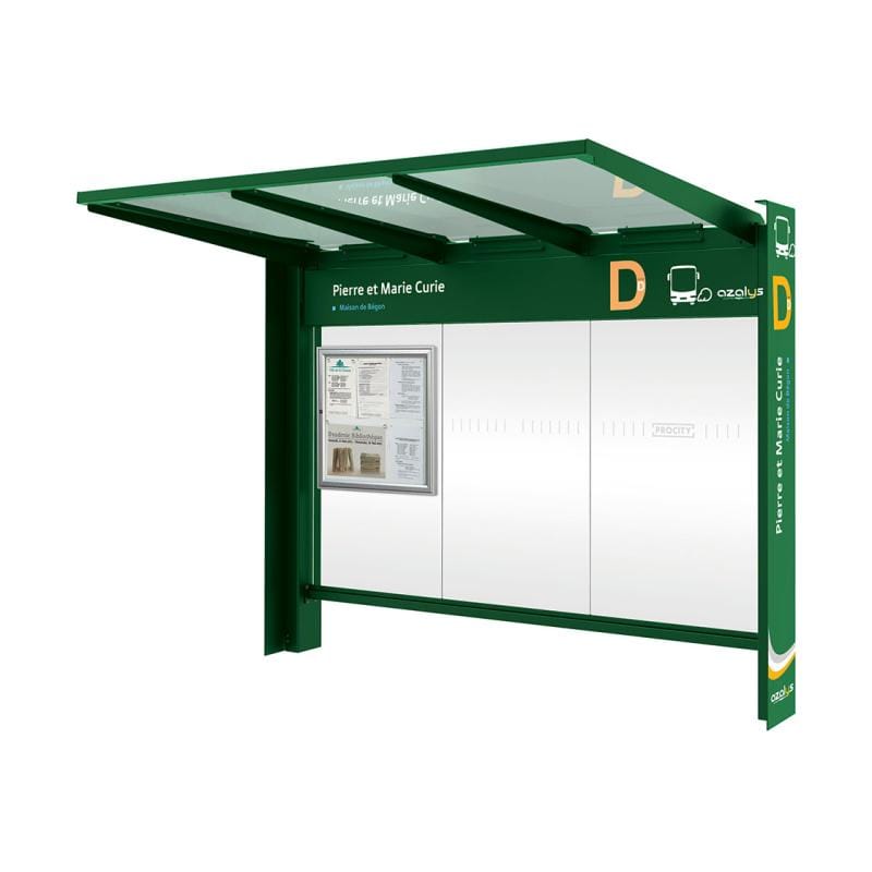 Cityscape Direct Kube Bus Shelter Green (RAL 6005) / No Side Cladding / Not Required
