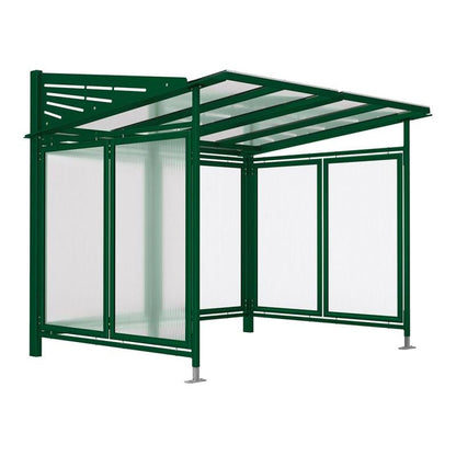 Cityscape Direct Conviviale Bicycle Shelter Green (RAL 6005) / Single Unit (Full Cladding)