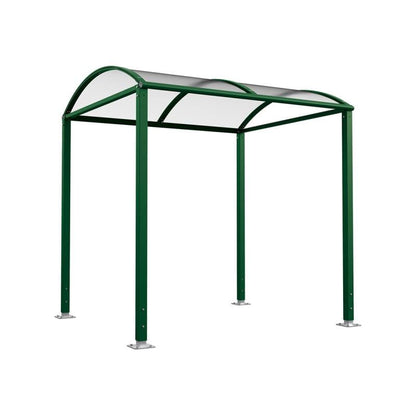 Cityscape Direct Barrel Roof Bicycle Shelter Green (RAL 6005) / Single Unit (No Cladding)