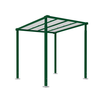 Cityscape Direct Milan Bicycle Shelter Green (RAL 6005) / Single Unit (No Cladding)