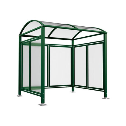 Cityscape Direct Barrel Roof Bicycle Shelter Green (RAL 6005) / Single Unit (With Cladding)