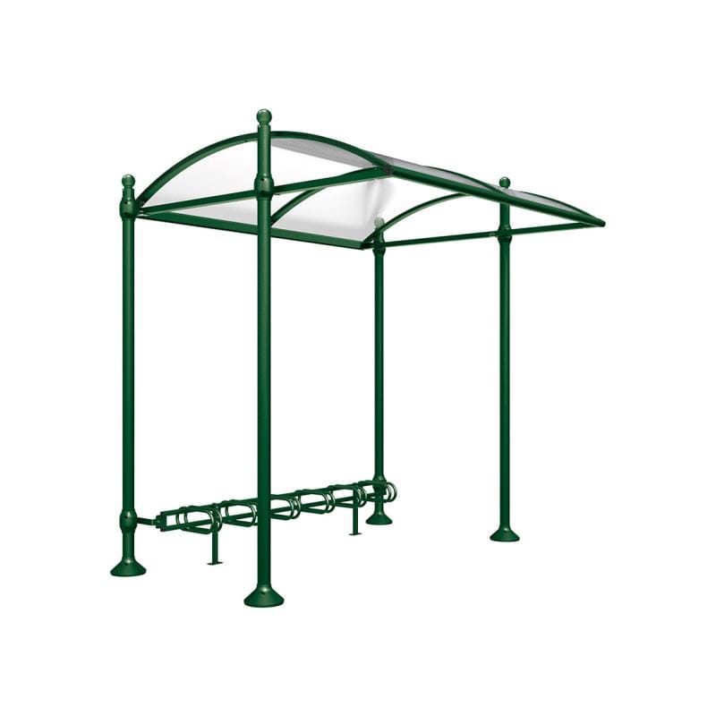 Cityscape Direct Province Bicycle Shelter Green (RAL 6005) / Sphere / No Cladding