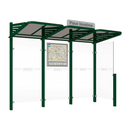 Cityscape Direct Conviviale Bus Shelter Green (RAL 6005) / With cladding on one side only / Not Required