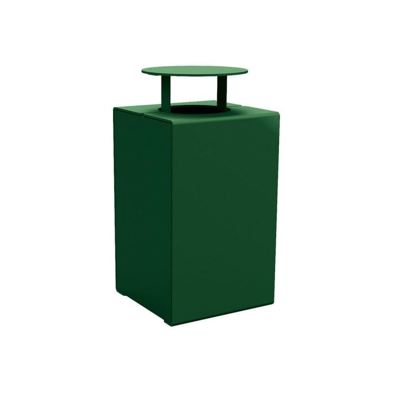Cityscape Direct Kube Litter Bin (Steel) Green (RAL 6005) / With Lid
