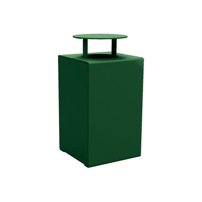 Cityscape Direct Kube Litter Bin (Steel) Green (RAL 6005) / With Lid