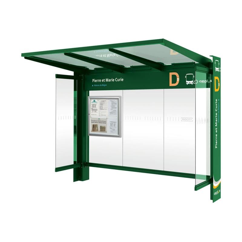 Cityscape Direct Kube Bus Shelter Green (RAL 6005) / With Side Cladding / Not Required