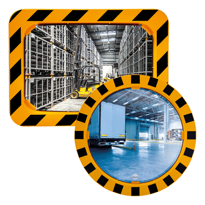 Cityscape Direct Industry and Workplace Mirrors with Yellow and Black Frame