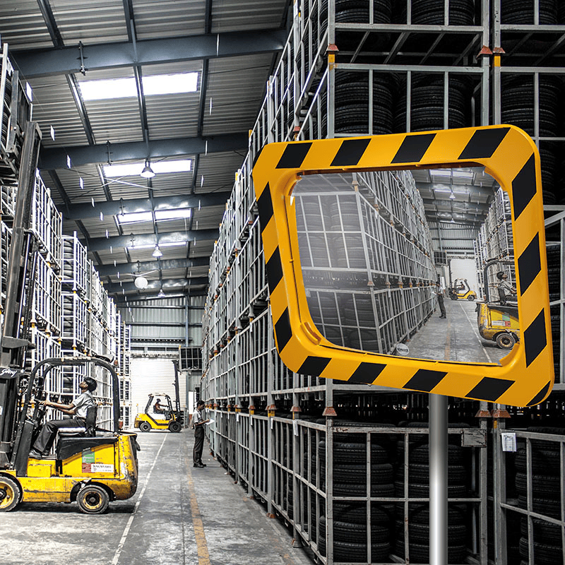 Cityscape Direct Industry and Workplace Mirrors with Yellow and Black Frame