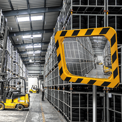 Cityscape Direct Industry and Workplace Mirrors with Yellow and Black Frame