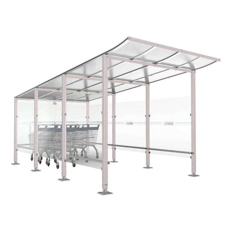 Cityscape Direct Modulo Trolley Shelter Light Grey (RAL 7044) / Base Plates