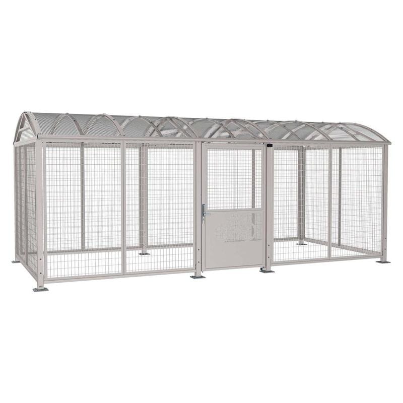 Cityscape Direct Secure XL Barrel Roof Bicycle Shelter Light Grey (RAL 7044) / Digicode Pad / Painted