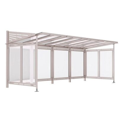 Cityscape Direct Conviviale Bicycle Shelter Light Grey (RAL 7044) / Extended Unit (Full Cladding)