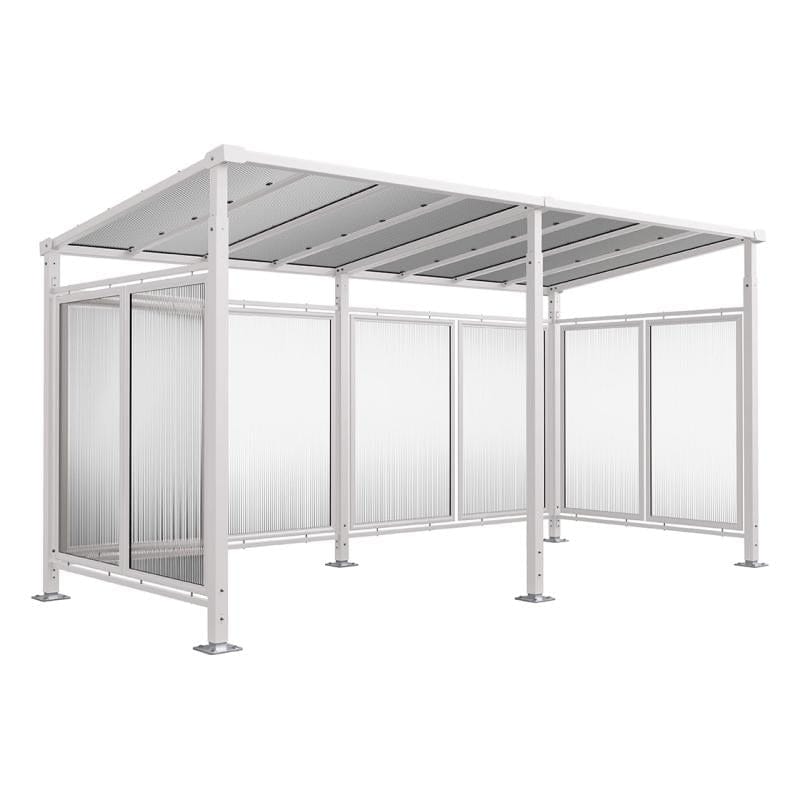 Cityscape Direct Milan Bicycle Shelter Light Grey (RAL 7044) / Extended Unit (Full Cladding)