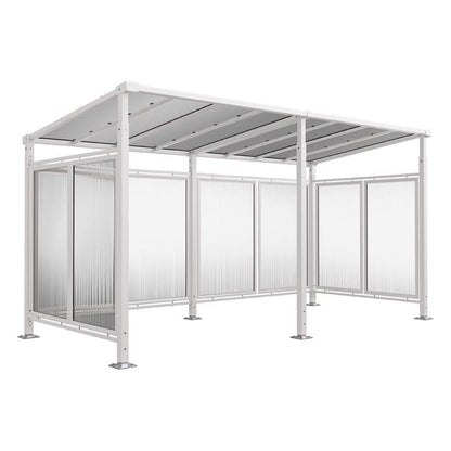 Cityscape Direct Milan Bicycle Shelter Light Grey (RAL 7044) / Extended Unit (Full Cladding)