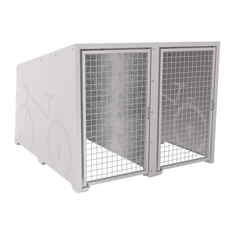 Cityscape Direct Berlin Bicycle Shelter Light Grey (RAL 7044) / Galvanised and Painted (to match steel casing) / Not Required