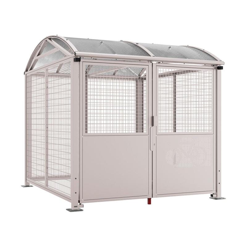 Cityscape Direct Secure Barrel Roof Bicycle Shelter Light Grey (RAL 7044) / Key Lock / Painted