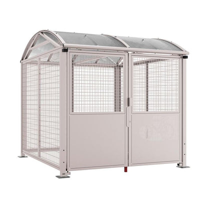 Cityscape Direct Secure Barrel Roof Bicycle Shelter Light Grey (RAL 7044) / Key Lock / Painted