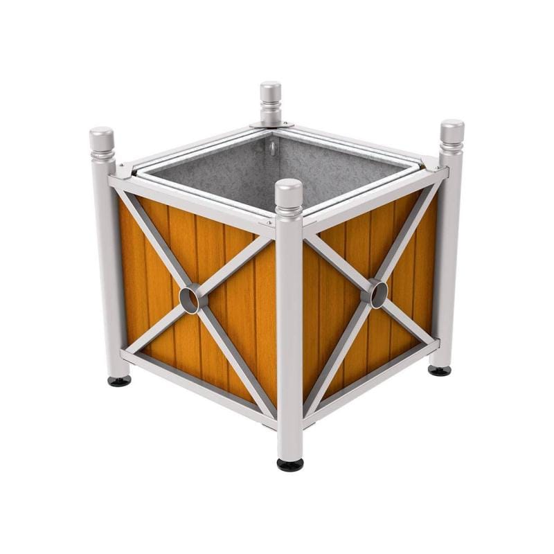 Cityscape Direct Province City Planter (Steel and Wood) Light Grey (RAL 7044) / Light Oak / With inserts for use with lifting rings