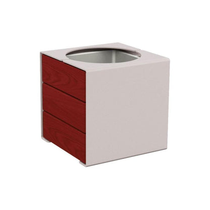 Cityscape Direct Kube Planter (Steel and Wood) Light Grey (RAL 7044) / Mahogany