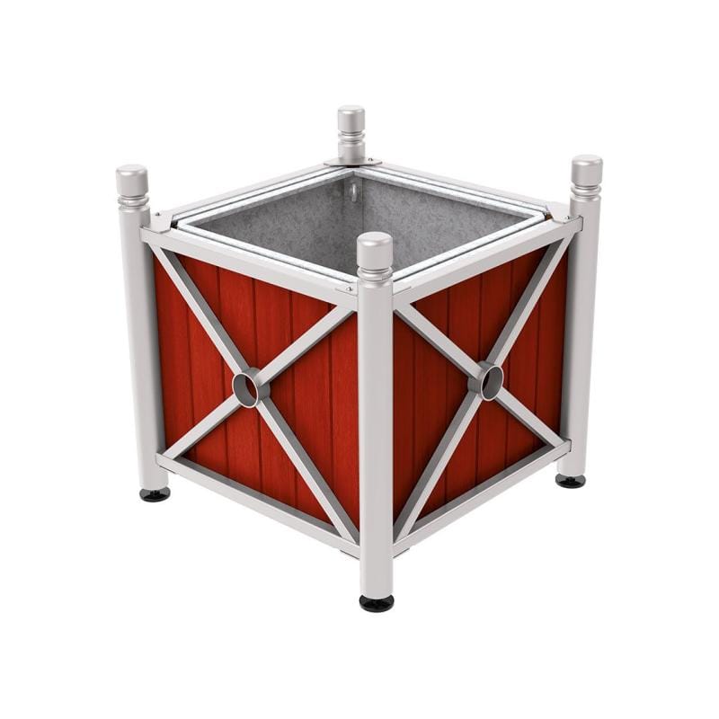 Cityscape Direct Province City Planter (Steel and Wood) Light Grey (RAL 7044) / Mahogany / With inserts for use with lifting rings
