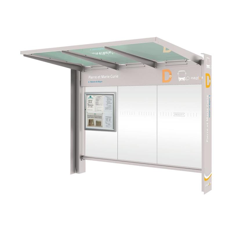 Cityscape Direct Kube Bus Shelter Light Grey (RAL 7044) / No Side Cladding / Not Required