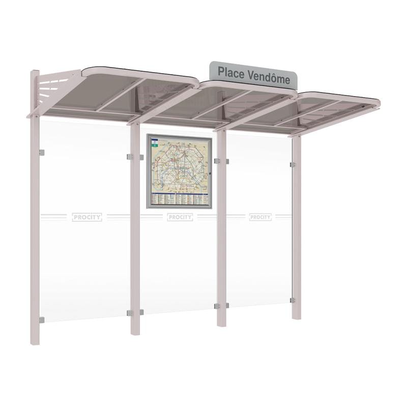 Cityscape Direct Conviviale Bus Shelter Light Grey (RAL 7044) / No side cladding or lightbox / Not Required
