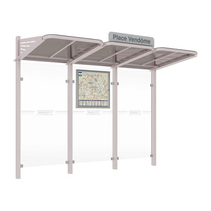 Cityscape Direct Conviviale Bus Shelter Light Grey (RAL 7044) / No side cladding or lightbox / Not Required