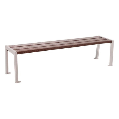 Cityscape Direct Silaos Bench (Steel and Recycled Plastic) Light Grey (RAL 7044)