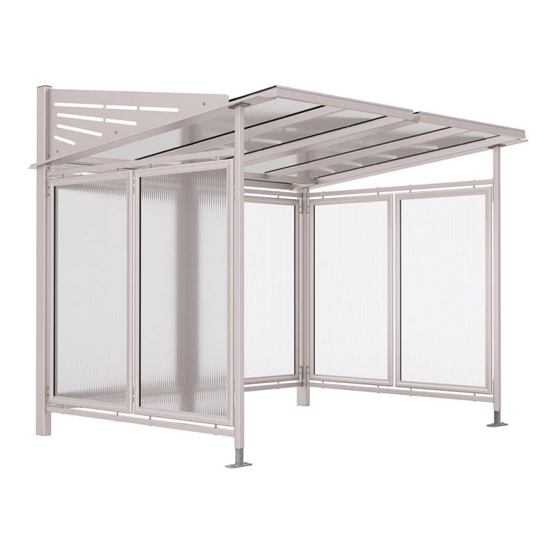 Cityscape Direct Conviviale Bicycle Shelter Light Grey (RAL 7044) / Single Unit (Full Cladding)