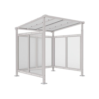 Cityscape Direct Milan Bicycle Shelter Light Grey (RAL 7044) / Single Unit (Full Cladding)