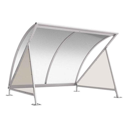 Cityscape Direct Crescent Bicycle Shelter Light Grey (RAL 7044) / Single Unit (without Bicycle Rack)