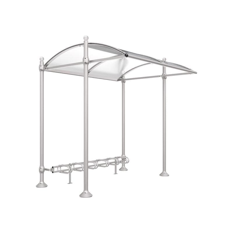 Cityscape Direct Province Bicycle Shelter Light Grey (RAL 7044) / Sphere / No Cladding