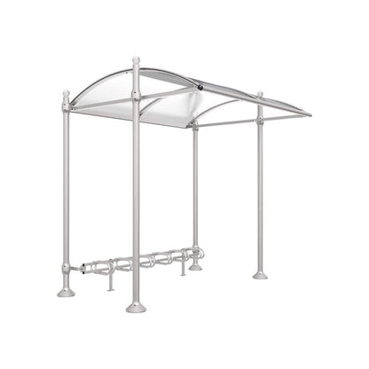 Cityscape Direct Province Bicycle Shelter Light Grey (RAL 7044) / Sphere / No Cladding