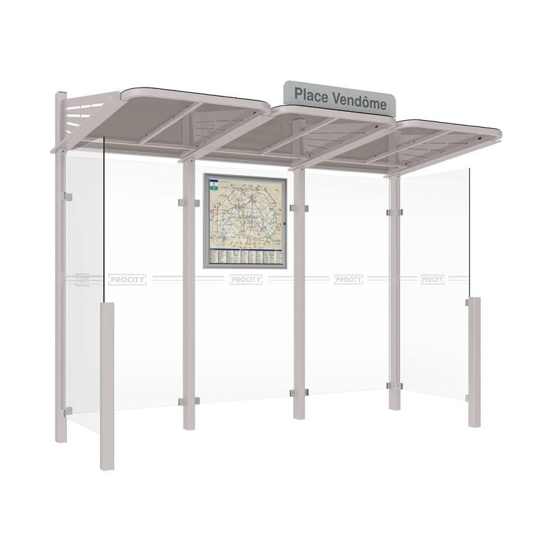 Cityscape Direct Conviviale Bus Shelter Light Grey (RAL 7044) / With cladding on both sides / Not Required